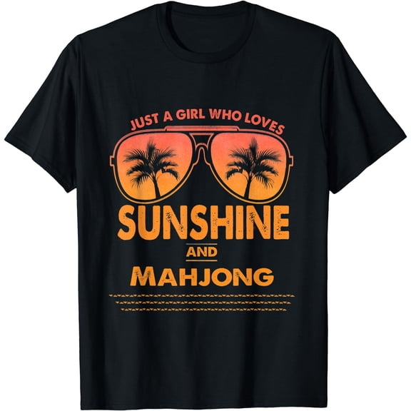 Just A Girl Who Loves Sunshine And Mahjong For Woman T-Shirt Black Small