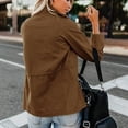 thumbnail image 6 of Yokua Women's Military Windbreaker Jacket Zipper Snap Button Parka Hunting Utility Coat with Pockets, 6 of 7