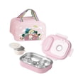 thumbnail image 2 of Lipstore Boîte à Lunch Bento Récipient de Préparation de Repas avec Sac Fourre-Tout Boîte à Collation Bento Récipient Alimentaire Rose 4 Compartiments, 2 of 8