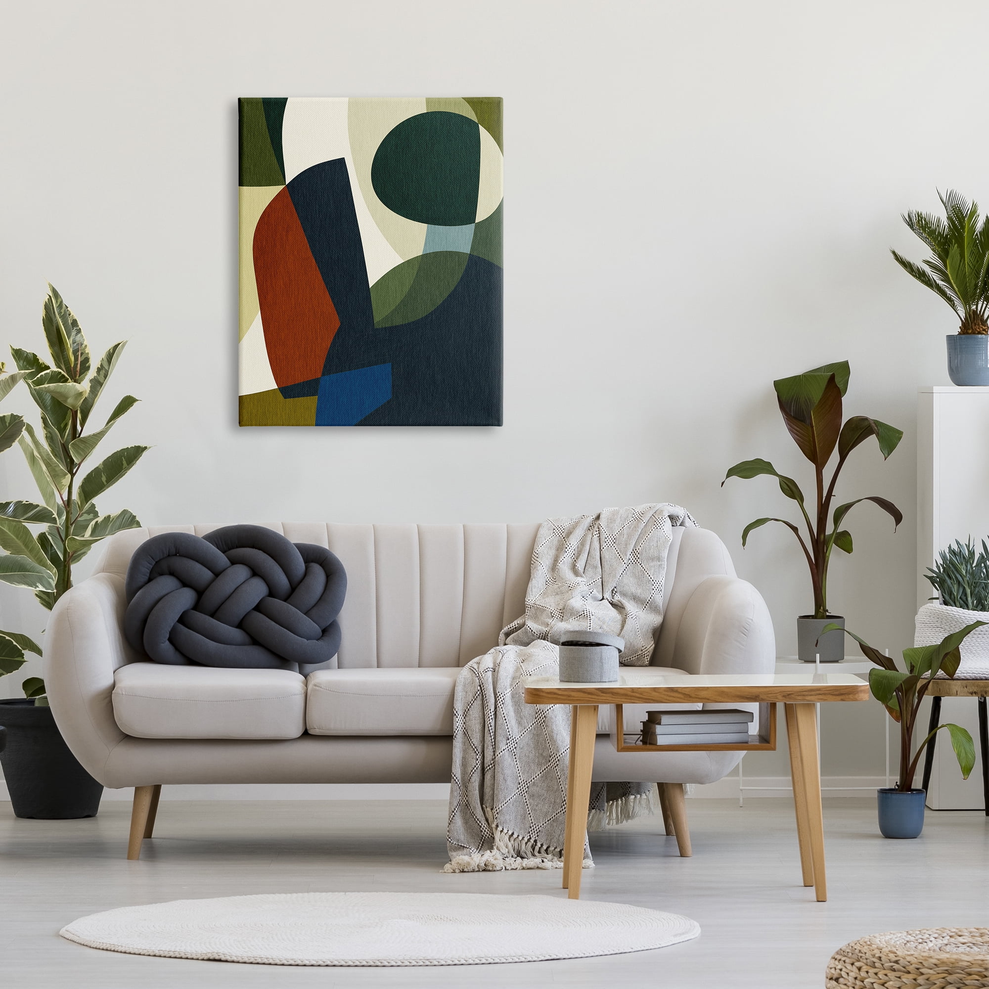 Stupell Industries Dark Geometric Pattern Abstract Painting Gallery Wrapped Canvas Art Print Wall Art, 30 x 40