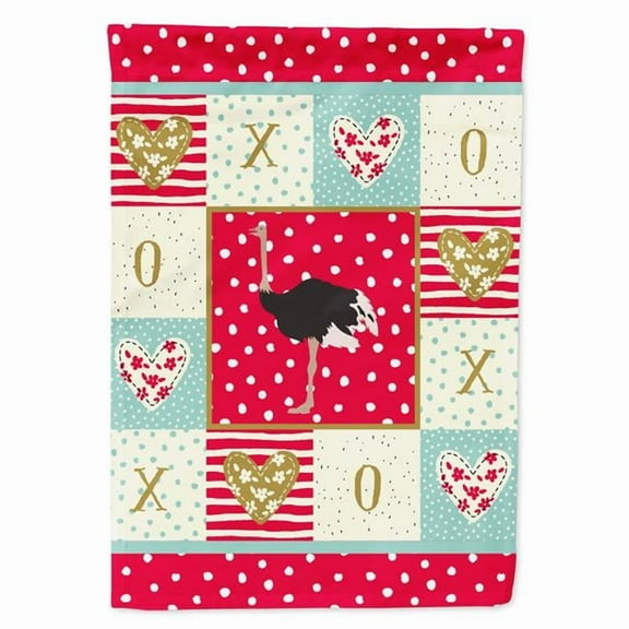 Caroline's Treasures CK5351GF Common Ostrich Love Flag Garden Size, Small, multicolor