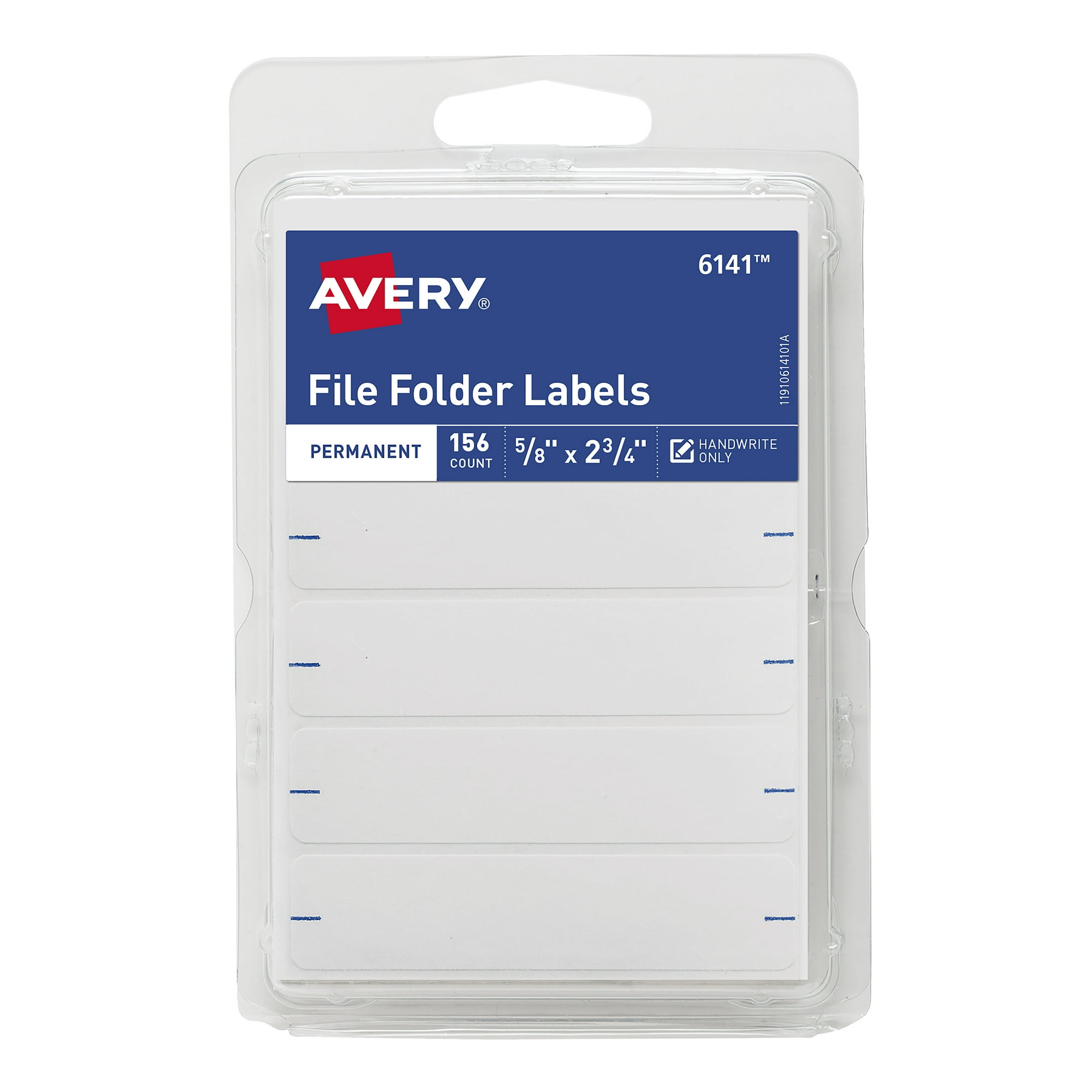 Avery Filing Labels, 5/8" x 2-3/4", White, 156 Count
