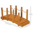 thumbnail image 3 of Outsunny 4FT Wooden Garden Bridge Arc Footbridge with Hemp Rope Railings & Solid Fir Construction, Orange, 3 of 10