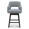 thumbnail image 2 of CHITA 26 in Swivel Counter Bar Stools Set of 2 with Open Contoured Back&Wood Legs, Fabric in Gray, 2 of 8
