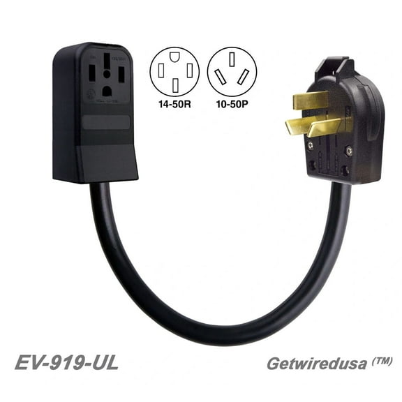 Level-2 EV Charger Adapter 3-prong to 4-prong - Trunk carry anywhere (10-50P)