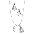 thumbnail image 1 of Delight Jewelry Silvertone Stethoscope Silver tone Zig Zag Christmas Tree Charm Necklace and Stud Earrings, 1 of 4