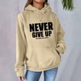 thumbnail image 2 of Holzkary Hoodies for Women Oversized Sweatshirts Loose Hooded Sweatshirt with Fleece and Versatile Printed Top Fall Fashion Outfits 2025 Casual Sweaters Tops Workout Winter Clothes Beige L, 2 of 5