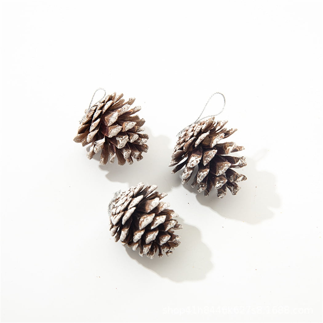 Songjum 100 PCS Mini Snow Pine Cones Christmas Natural Pinecones with White  Paint Pine Cones in Bulk for Home Party Crafts Gift Wedding Christmas Tree