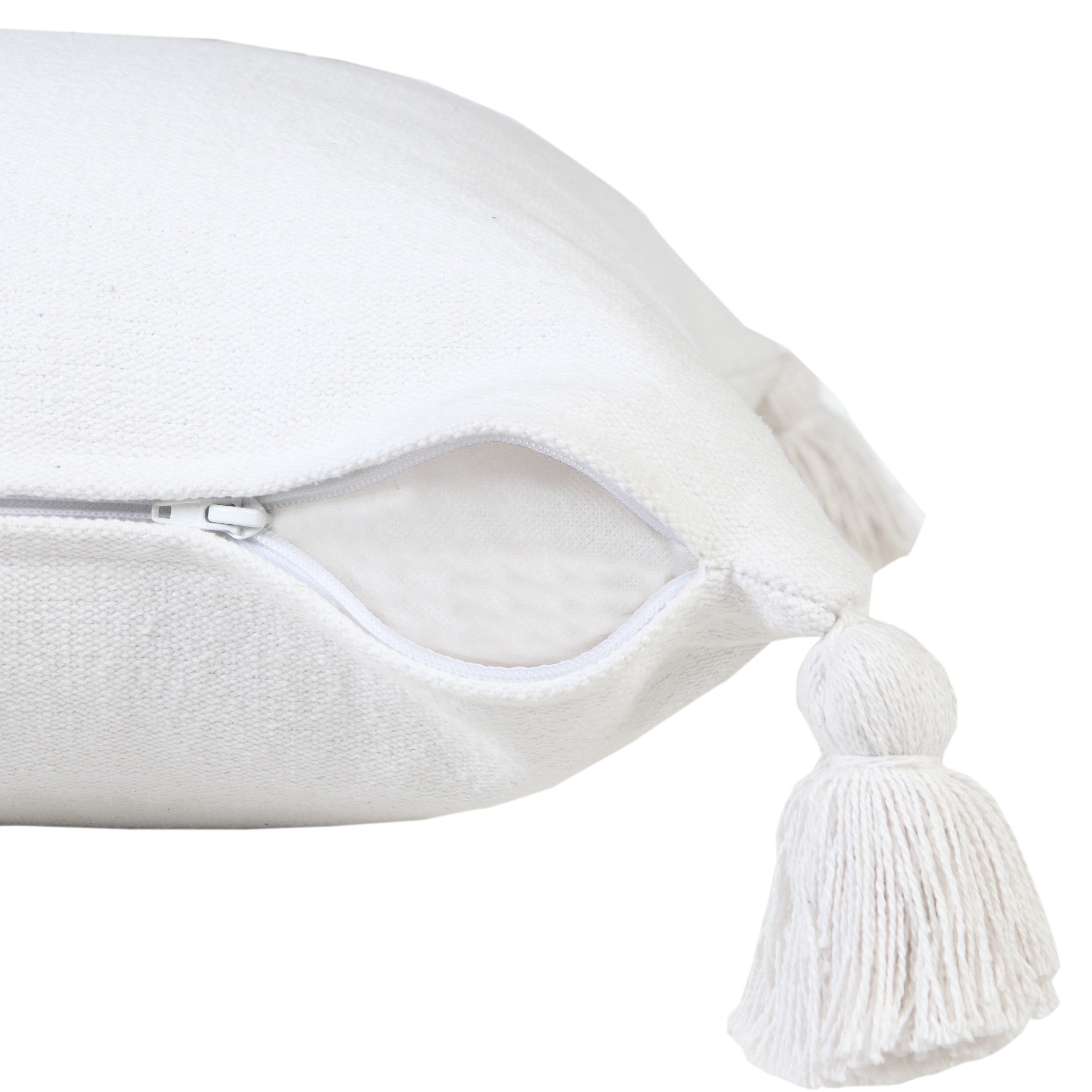 LR Home Sundry Solid Transitional Cotton Throw Pillows, White, 20" x 20", Set of 2