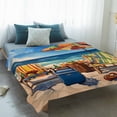 thumbnail image 4 of Coastal Beach Blanket Soft Cozy Warm Twin Blanket for Bed, Plush Fuzzy Flannel Fleece Blankets for Sofa, Vintage Summer Ocean Sea Wave Oil Painting Throw Blankets for Couch, Gifts for Men, 60"x80", 4 of 9