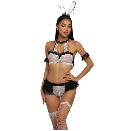 

Frehsky lingerie for women Women Lingerie Cut Out Lace Bodysuit Strappy Deep V Teddy Lingerie