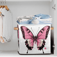 thumbnail image 2 of CURLYOOT Butterfly Cube Storage Bin, 13 x 13 x 13 Storage Cube Bins for Organizing, Butterflies Rustic Fabric Foldable Closet Baskets with Handles for Closet, Shelves, Clothes, 2 of 7