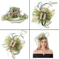 thumbnail image 6 of Women Oganza Sun Hat Church Wide Brim Wedding Formal Fascinator Hat, 6 of 6