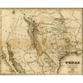 thumbnail image 2 of Vintage Maps 14x12 Black Ornate Wood Framed with Double Matting Museum Art Print Titled - Texas 1846, 2 of 4