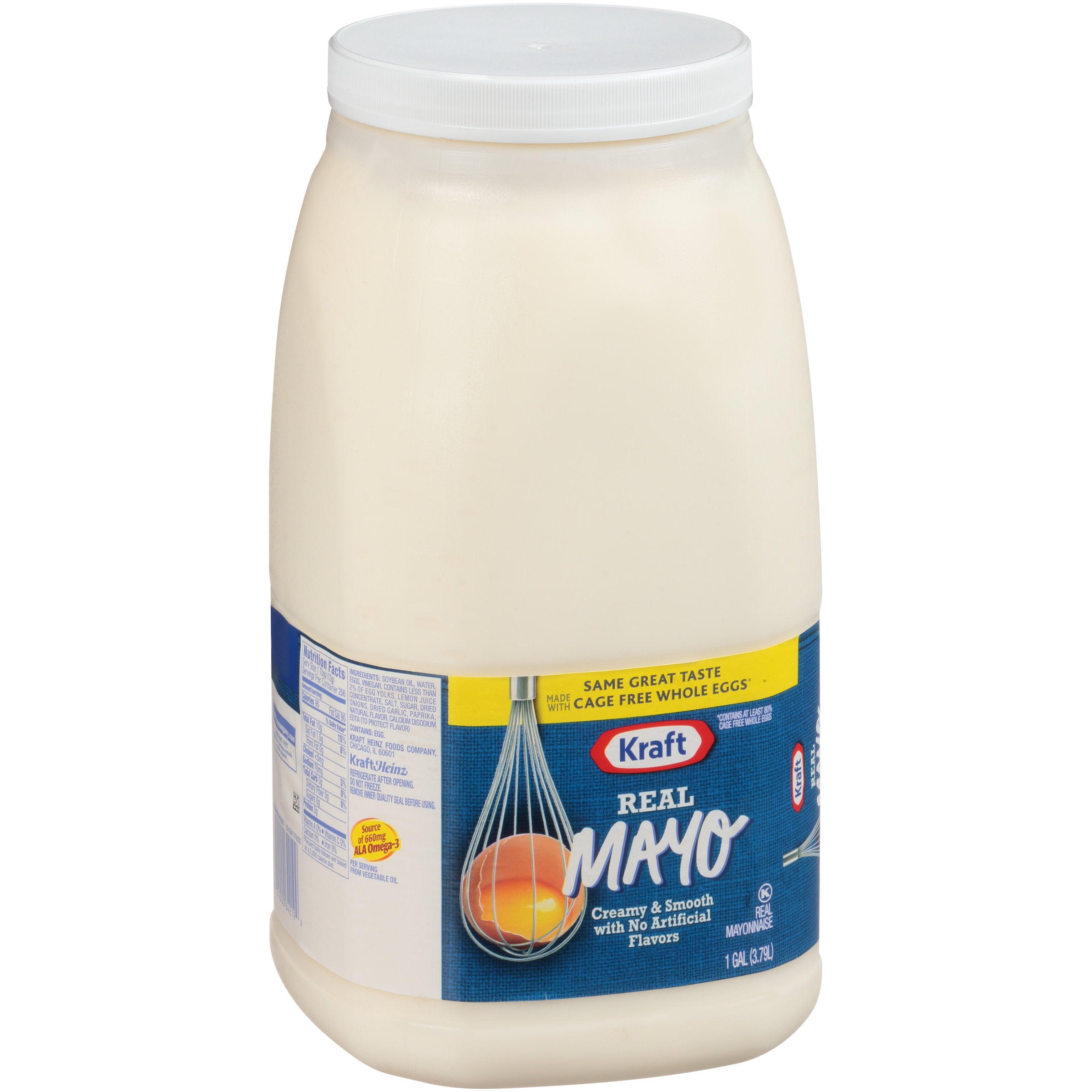 Kraft Real Mayo Creamy & Smooth Mayonnaise, 4 ct Casepack, 1 gal Jugs