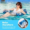 thumbnail image 2 of Joyfy Pool Chairs,Pool Floats for Adult,Blow up Water Chairs Noodles rafts for Party Summer Water Beach Fun, Blue Leaves, 2 of 8