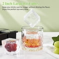 thumbnail image 4 of Cubetera para hielo grande de silicona 2 pulgadas con tapa 3 unidades para whisky cócteles old fashioned bourbon, 4 of 7