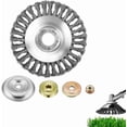 thumbnail image 1 of Cabezal desbrozadora de alambre de acero indestructible universal para césped de jardín con kits adaptadores para deshierbe y eliminación de óxido., 1 of 5