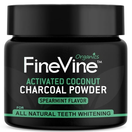 Charcoal Teeth Whitening Powder - Made in USA - NATURALLY WHITEN TEETH and REMOVES BREATH - Best Natural Tooth Whitener Product- (Spearmint) Flavor Spearmint (The Best Product To Whiten Teeth)