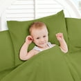 thumbnail image 3 of Hearth & Harbor 3 Piece Toddler Bed Sheet Set - Silky Soft Solid Microfiber Crib Sheets, Hypoallergenic, Cool & Breathable - Includes Fitted Sheet 28"x52", Flat Sheet 45"x60" and 14”x19” Pillowcase - Calla Green, 3 of 3