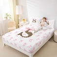 thumbnail image 3 of Erosebridal Girls Letter S Bow Bed Sheets,Cute Bows Chic Cheetah Print King Sheets For Girls Teens 4pcs, 3 of 6