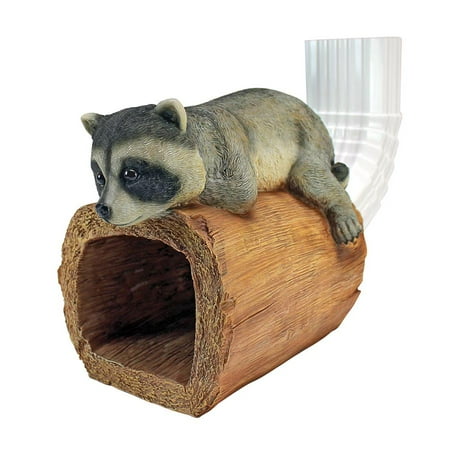 Raider the Raccoon Gutter Guardian Downspout Statue