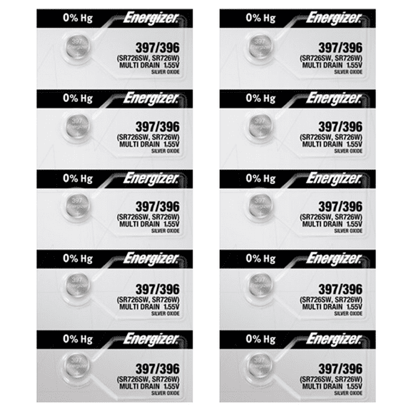 Energizer 397/396 SR726SW Silver Oxide Watch Battery (10 Count)