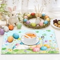 thumbnail image 2 of HuiXinOu Easter Themed Placemat 45x30cm with Rabbit Egg Clover Pattern Waterproof Table Mat for Holiday Dining Party Decor, 2 of 6