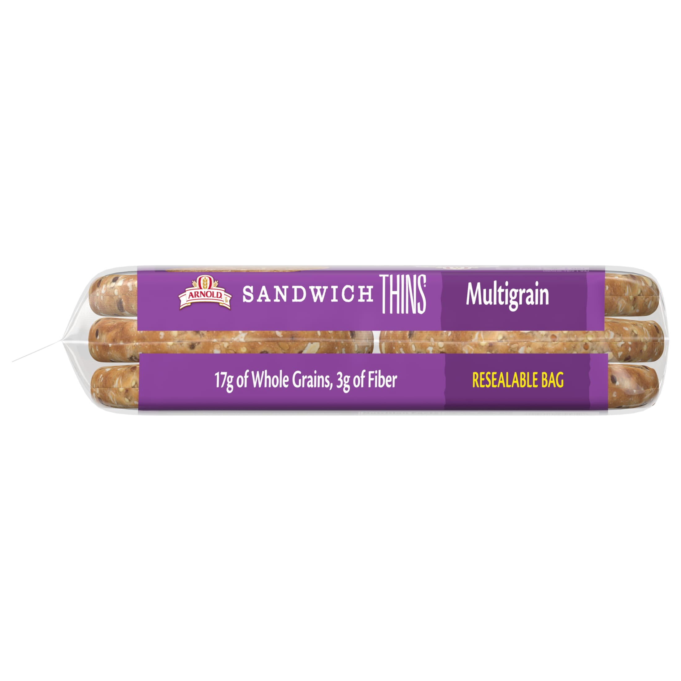 Arnold Sandwich Thins Multigrain Rolls, 6 count, Sandwich Thins, 12 oz Bag