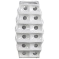 thumbnail image 1 of Ceramic Square Irregular Vase with Round Cutout and Layered Body Design LG Polished Chrome Finish White, 1 of 1