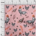thumbnail image 2 of oneOone Cotton Jersey Pink Salmon Fabric Hen Fabric For Sewing Printed Craft Fabric By The Yard 58 Inch Wide-NQ, 2 of 6