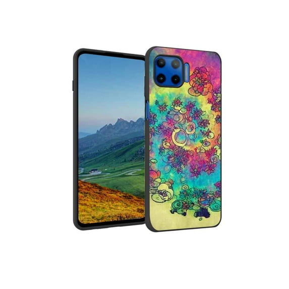 Compatible with Moto One 5G UW Phone Case, Abstract-Psychedelia-Hippie Case Silicone Protective for Teen Girl Boy Case for Moto One 5G UW