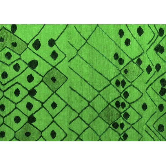 Ahgly Company Indoor Rectangle Solid Green Modern Area Rugs, 7' x 10'