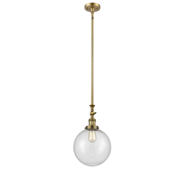 206-BB-G204-10-LED-Innovations Lighting-X-Large Beacon-3.5W 1 LED Mini Pendant in Industrial Style-10 Inches Wide by 16 Inches High   Brushed Brass