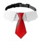 thumbnail image 1 of Perro rojo estilo británico, elegante traje, ropa para mascotas, corbata, collar, decoración SSBgv, 1 of 1