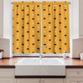 thumbnail image 2 of Ambesonne Funny Kitchen Curtains, Ghosts and Cats on Squares, 55"x24", Pale Orange and Off White, 2 of 3