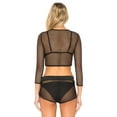 thumbnail image 5 of L*Space BLACK Sarah Long Sleeve Mesh Crop Top, US Medium, 5 of 5