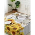 thumbnail image 3 of Sunflower Suqare Tablecloth - 54 x 54 Inch, Yellow Summer Botanical Farmhouse Floral Wooden Waterproof & StainResistant Tablecloth, Washable Oil-proof Table Cover for Dining/Party/Wedding/Buffet, 3 of 9
