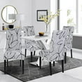 thumbnail image 2 of Printed Dining Room Chair Covers Set of 4, Stretch Kitchen Chair Covers Washable Parsons Chair Slipcover Removable Dining Chair Protectors for Hotel,Ceremony,Banquet(Grey+White Texture), 2 of 6