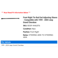 thumbnail image 2 of Front Right Tie Rod End Adjusting Sleeve - Compatible with 1999 - 2004 Jeep Grand Cherokee 2000 2001 2002 2003, 2 of 2