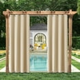 thumbnail image 3 of TOPCHANCES 2 Panels Blackout Curtains Patio Waterproof Outdoor Curtains, Thermal Insulated Top & Bottom Grommet Indoor/Outdoor Drapes Privacy, W52in x L108in, 3 of 11