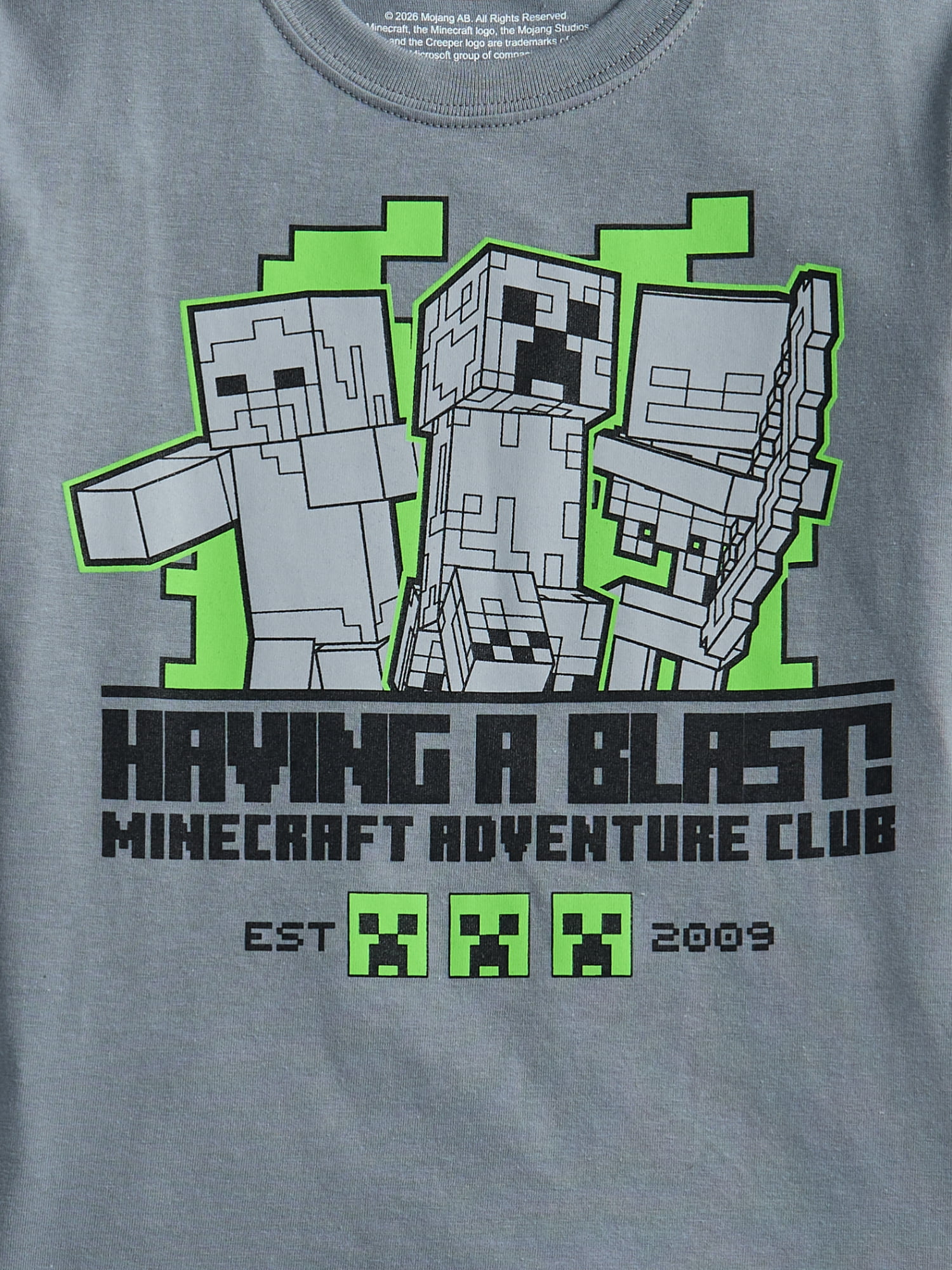 Minecraft Boys Crewneck Graphic Tee with Short Sleeves, 3-Pack, Sizes XS-2XL