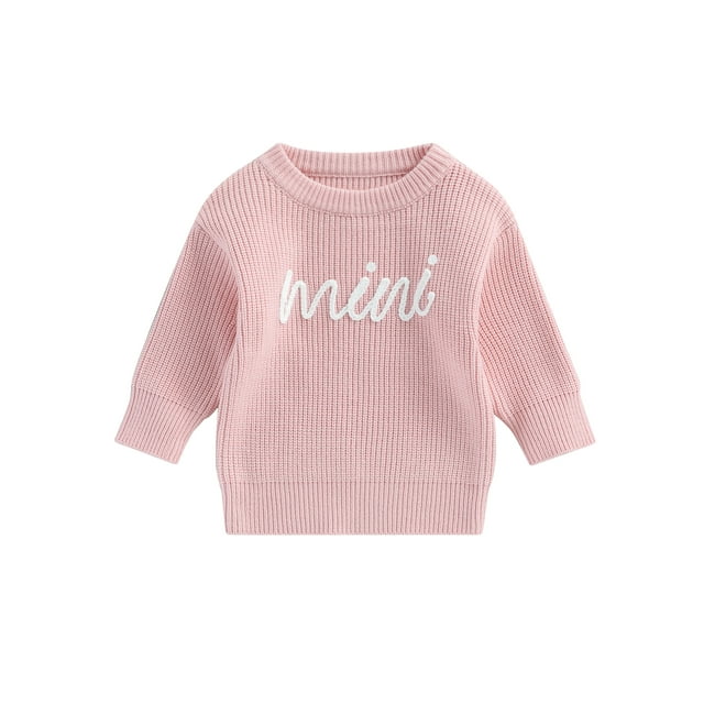 SUNSIOM Kids Girls Sweater, Long Sleeve Crew Neck Letters Warm Winter Sweater Clothes for Casual Daily