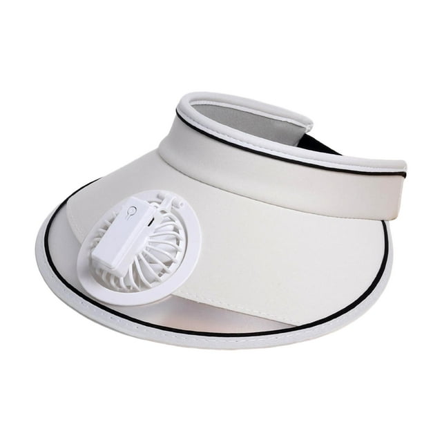 Sombrero con viseras para , sombrero de verano, informal, ligero, protección solar, ventilador de refrigeración, sombrero para el Blanco