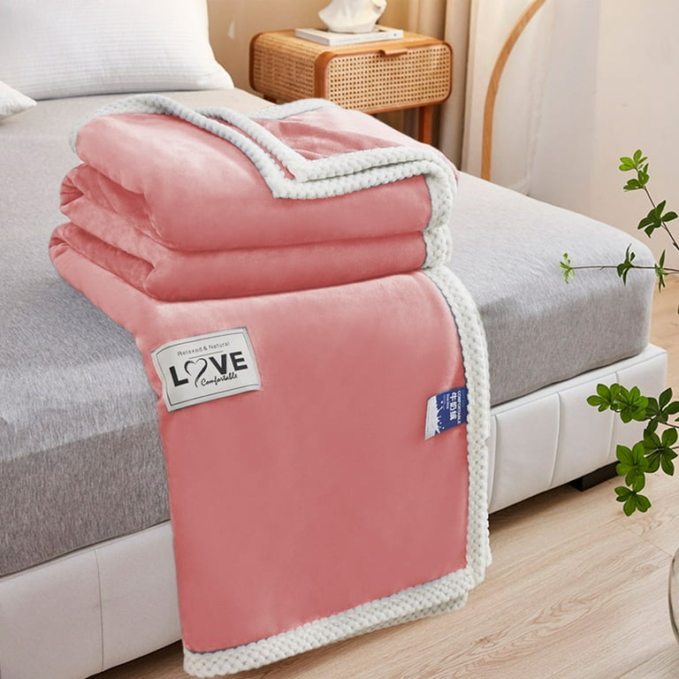 Wdhugt Luxury Flannel Fleece Thick Bed Blanket Queen Size, Soft