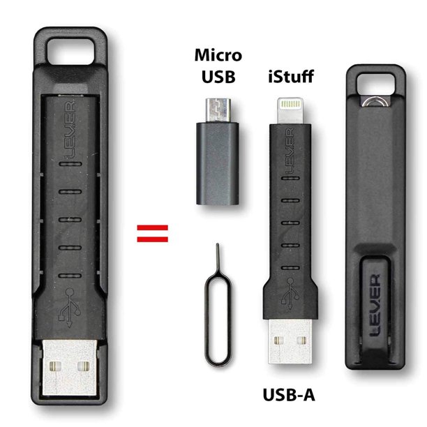 CableKit iPhone Compatible Cable with Micro USB Adapter