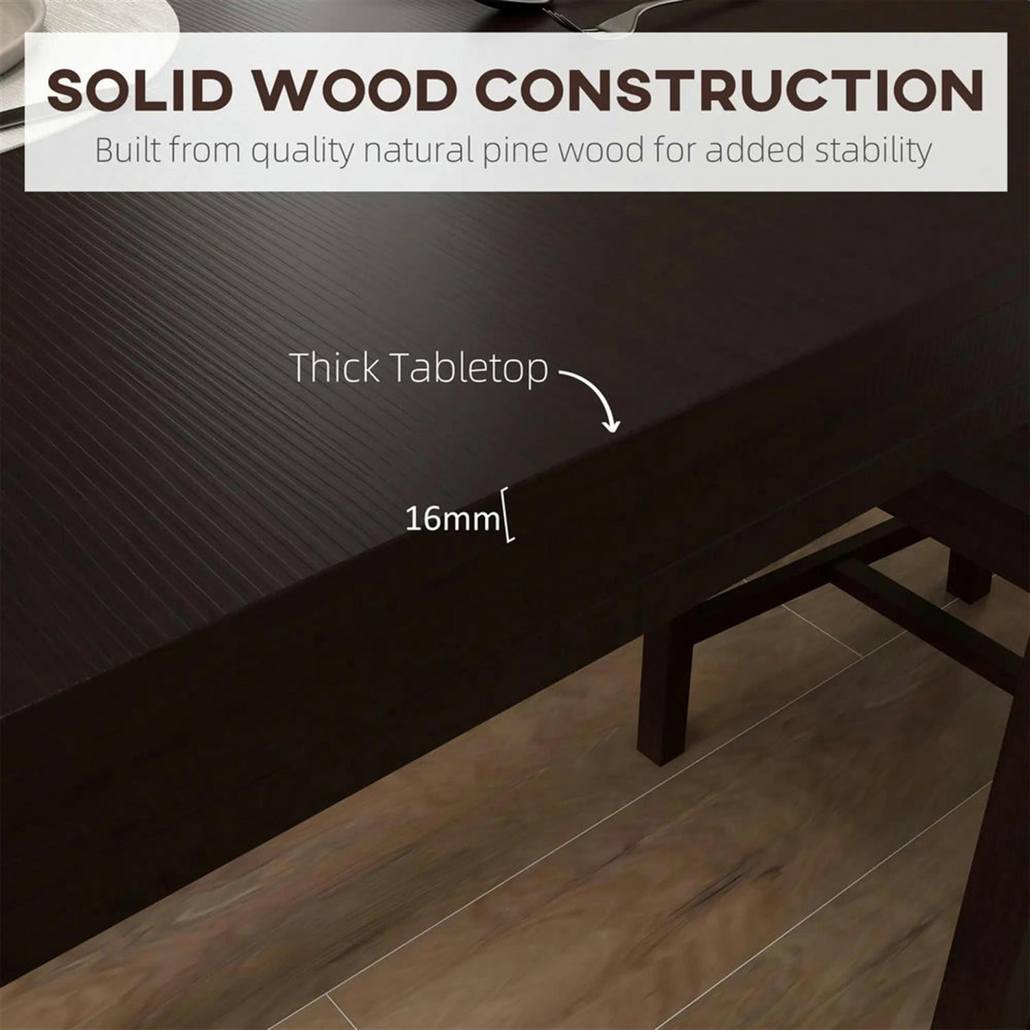 Demi Bonn 5 Piece Dining Table Set for Small Spaces, Modern Kitchen Table and Chairs for 4 Dining Room Set with Chairs Home Furniture Rectangular, Brown