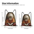 thumbnail image 2 of Kdxio Haystack Meditating Cat Print Drawstring Backpack Bag,Waterproof Draw String Back Sack, Gym Drawstring Bags Swim Bag For Unisex, 2 of 5