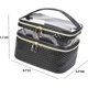 thumbnail image 2 of Makeup Bags Double Layer Travel Storage Cosmetic Cases Make-up Organizer Toiletry Bags Water-resistant for Women Makeup Brush Bag,Black Woven Pattern, 2 of 3