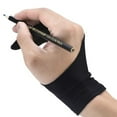 thumbnail image 5 of 2 guantes de dibujo de dos dedos para artistas, ideales para dibujar, pintar, caja de luz, tableta gráfica, pantalla con lápiz y lápiz profesional, tamaño S (negro)., 5 of 5
